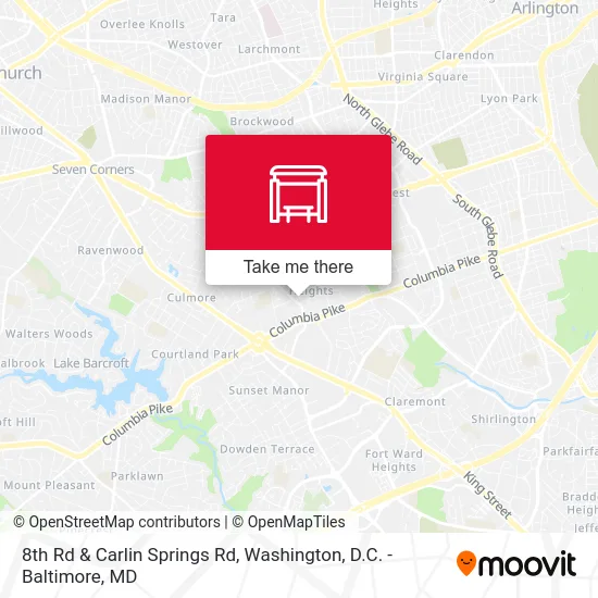 8th Rd & Carlin Springs Rd map