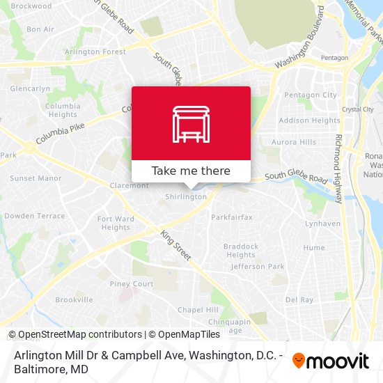 Arlington Mill Dr & Campbell Ave map