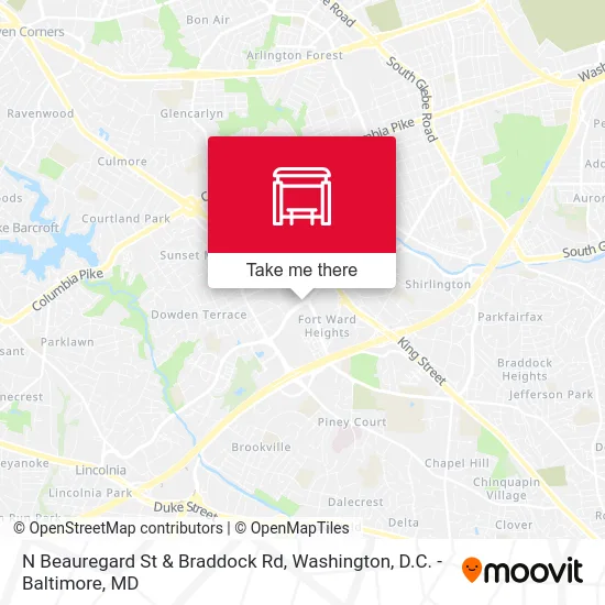 N Beauregard St & Braddock Rd map