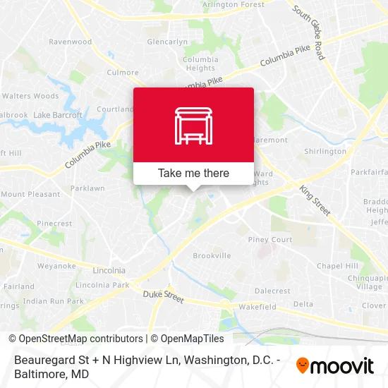 Beauregard St + N Highview Ln map
