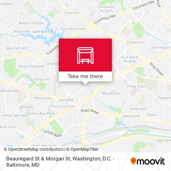 Beauregard St & Morgan St map