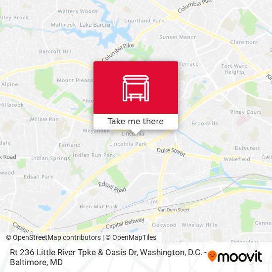 Rt 236 Little River Tpke & Oasis Dr map