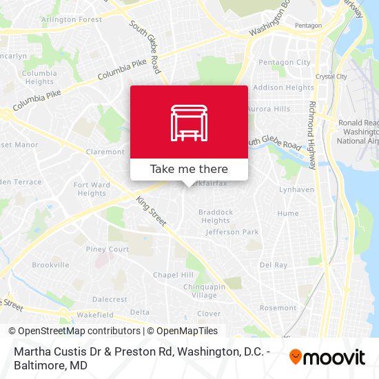 Martha Custis Dr & Preston Rd map