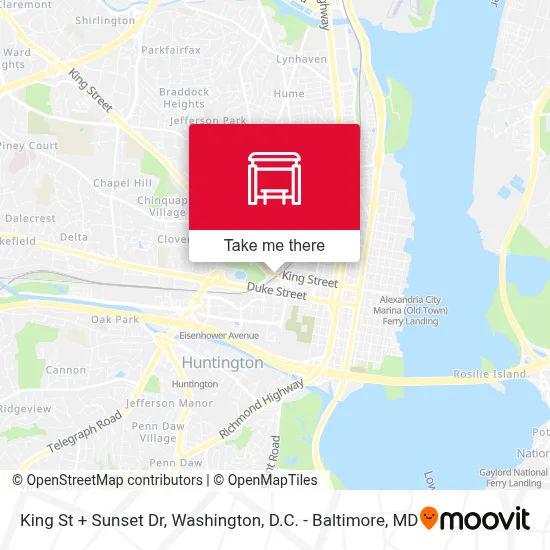 King St + Sunset Dr map