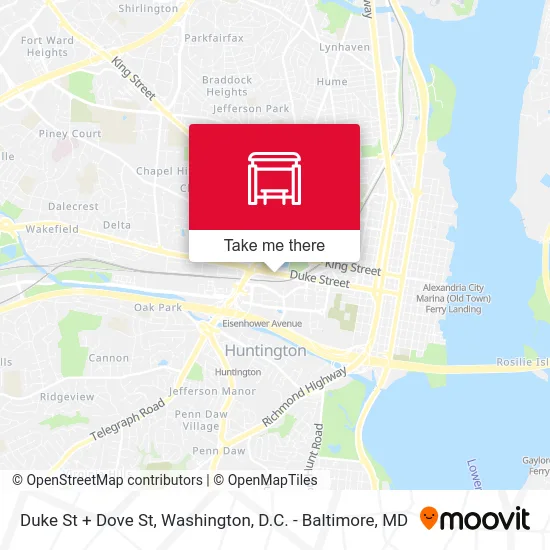 Duke St + Dove St map