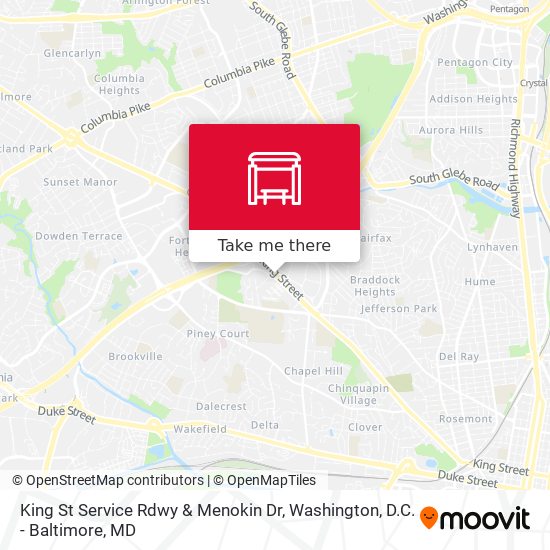 Mapa de King St Service Rdwy & Menokin Dr