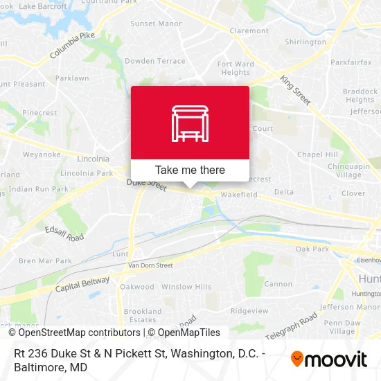 Mapa de Rt 236 Duke St & N Pickett St