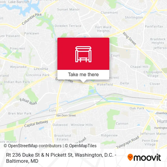 Mapa de Rt 236 Duke St & N Pickett St