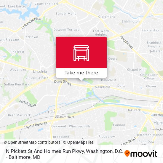 N Pickett St And Holmes Run Pkwy map