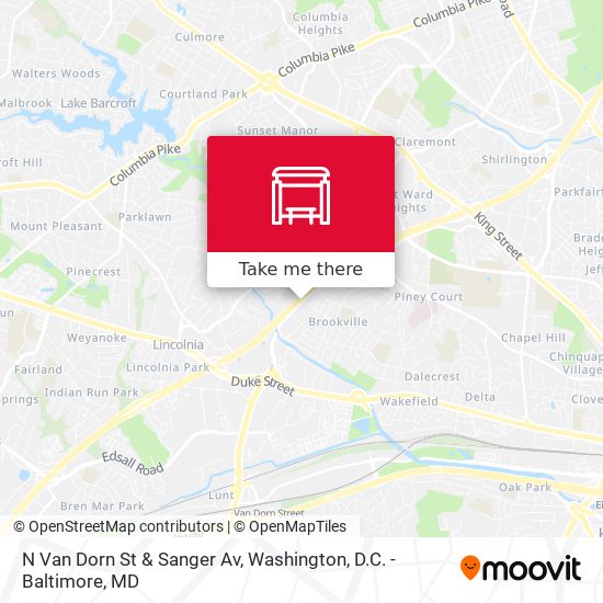 Mapa de N Van Dorn St &    Sanger Av