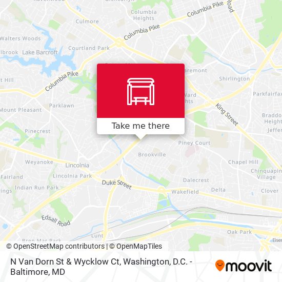 N Van Dorn St & Wycklow Ct map