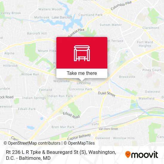 Rt 236 L R Tpke & Beauregard St map