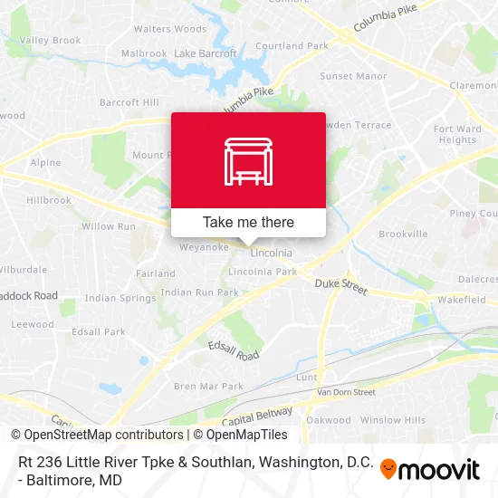 Rt 236 Little River Tpke & Southlan map