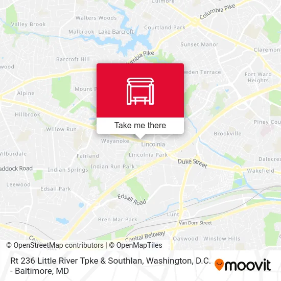 Rt 236 Little River Tpke & Southlan map