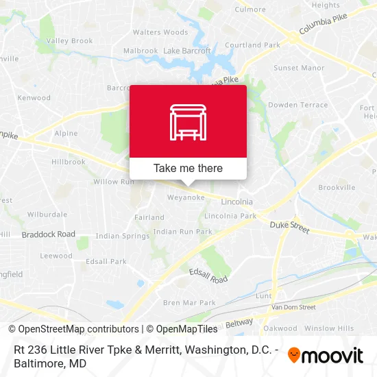 Rt 236 Little River Tpke & Merritt map