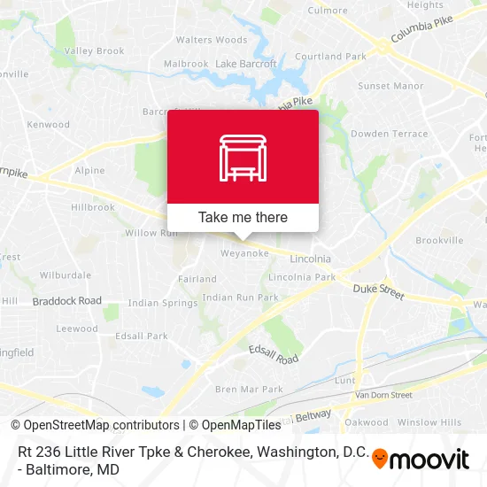 Rt 236 Little River Tpke & Cherokee map