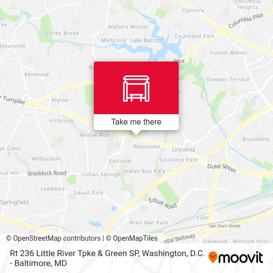 Rt 236 Little River Tpke & Green SP map