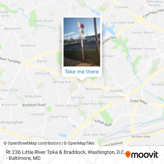 Rt 236 Little River Tpke & Braddock map