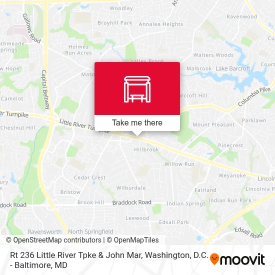 Rt 236 Little River Tpke & John Mar map