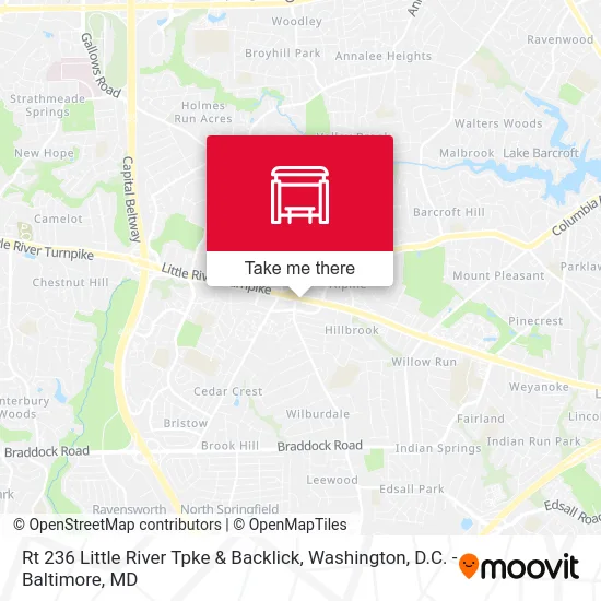 Rt 236 Little River Tpke & Backlick map