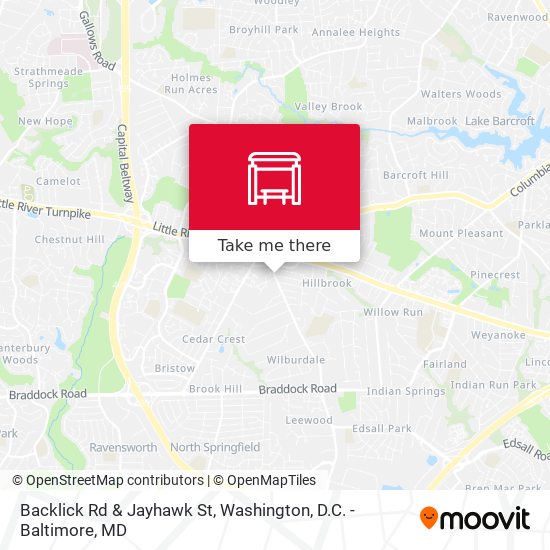 Backlick Rd & Jayhawk St map