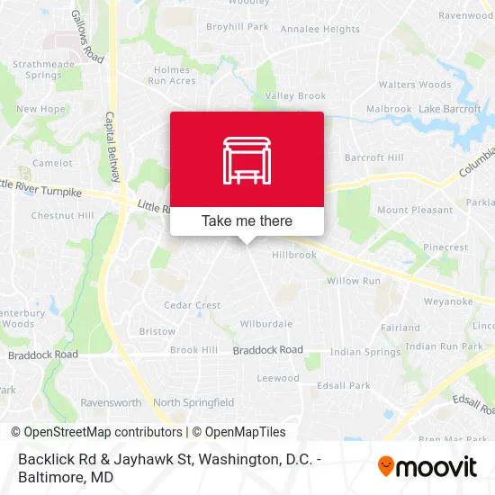 Backlick Rd & Jayhawk St map