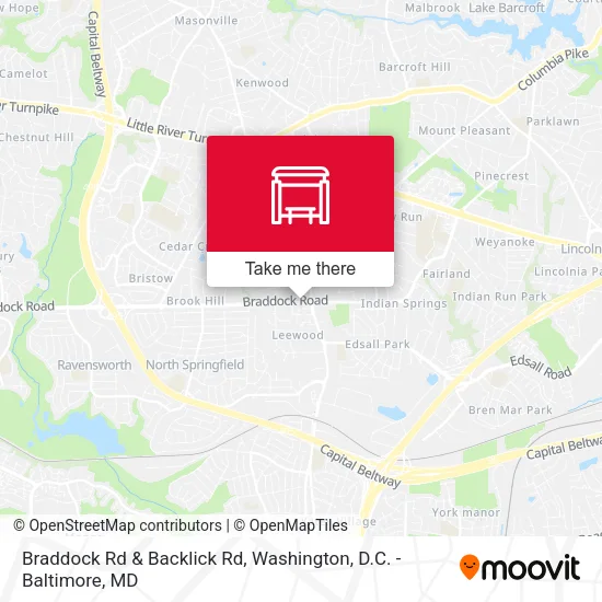 Mapa de Braddock Rd & Backlick Rd