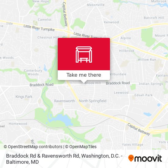 Braddock Rd & Ravensworth Rd map