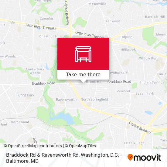 Braddock Rd & Ravensworth Rd map