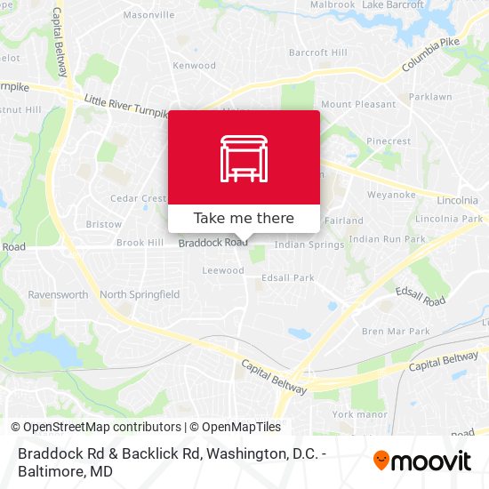 Braddock Rd & Backlick Rd map