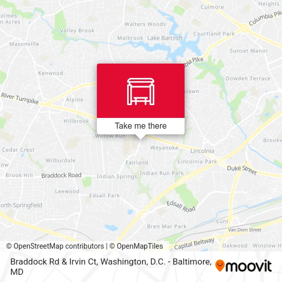 Braddock Rd & Irvin Ct map