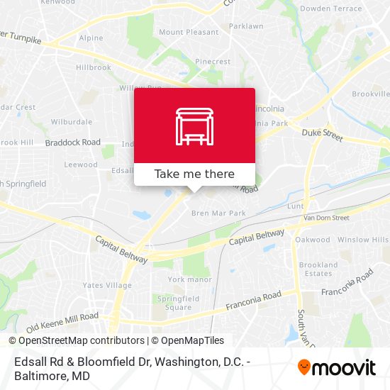 Edsall Rd & Bloomfield Dr map