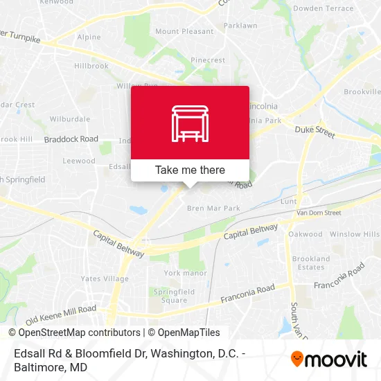 Edsall Rd & Bloomfield Dr map
