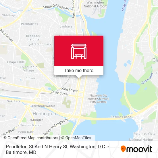 Pendleton St And N Henry St map