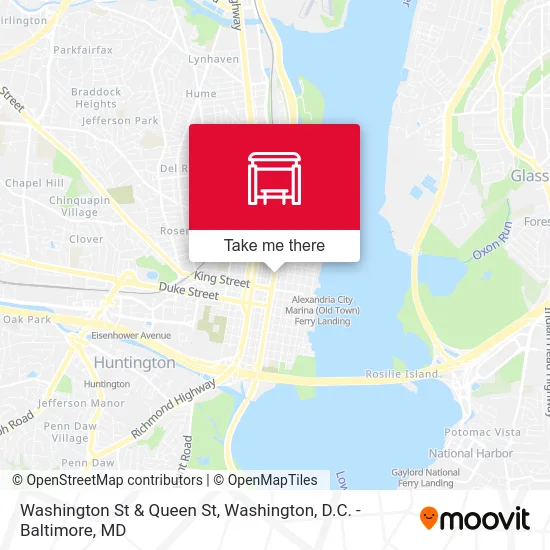 Washington St & Queen St map