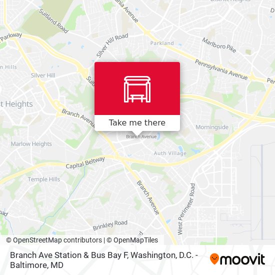 Branch Ave Station & Bus Bay F map