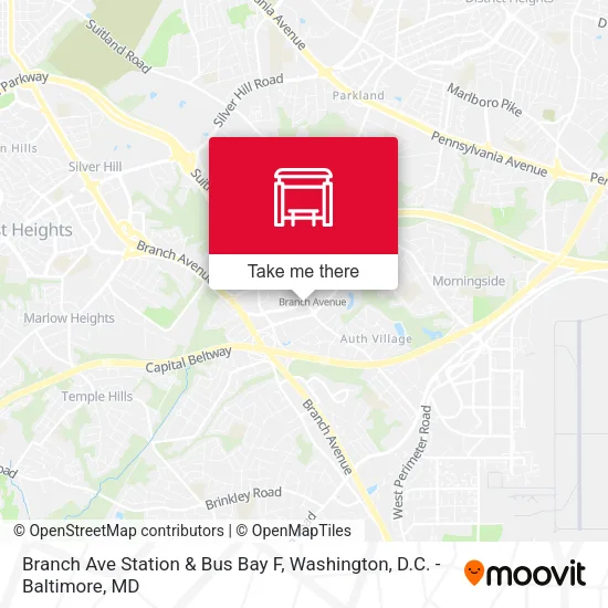 Branch Ave Station & Bus Bay F map