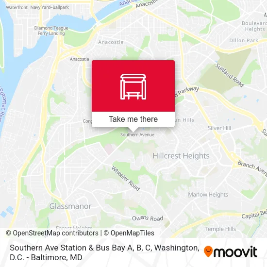 Southern Ave Station & Bus Bay A, B, C map