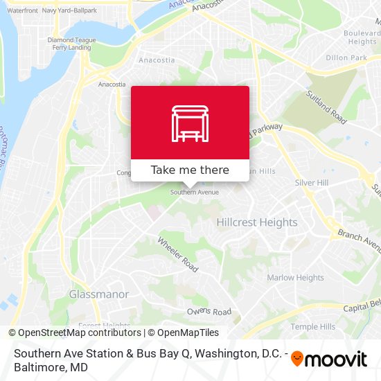 Mapa de Southern Ave Station & Bus Bay Q