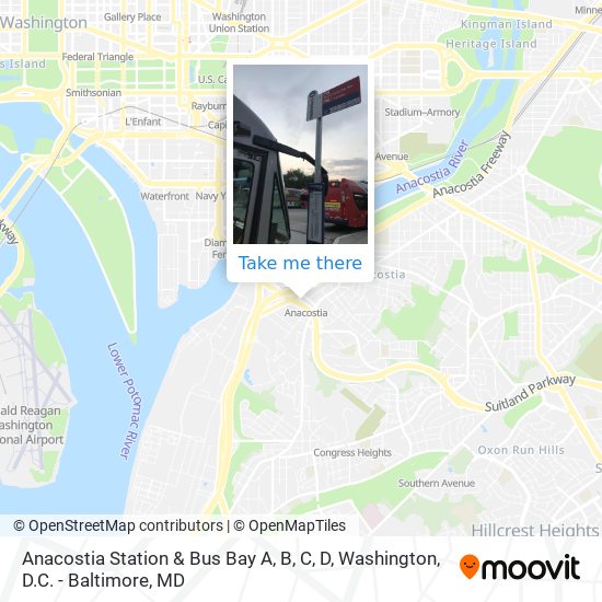 Anacostia Station & Bus Bay A, B, C, D map