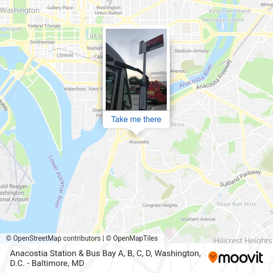 Anacostia Station & Bus Bay A, B, C, D map