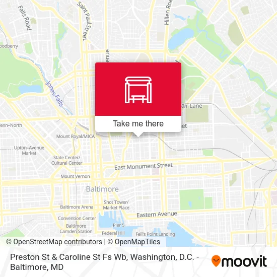 Preston St & Caroline St Fs Wb map