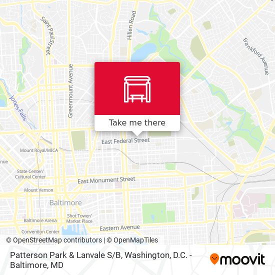 Patterson Park & Lanvale S/B map