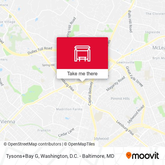 Mapa de Tysons+Bus Bay G