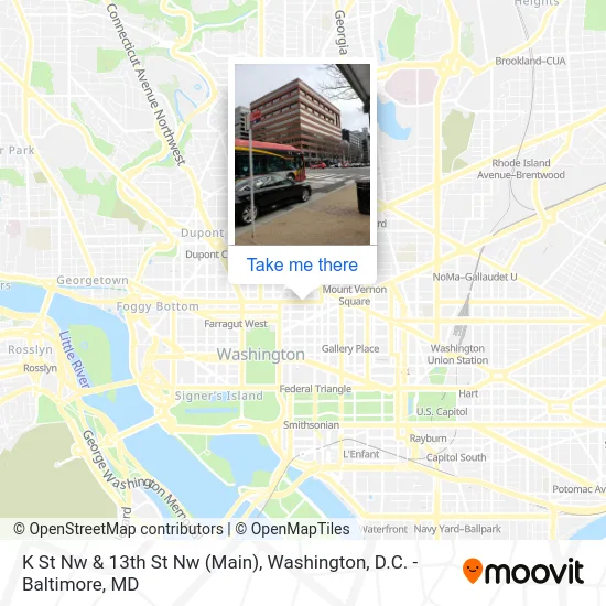 K St Nw & 13th St Nw (Main) map