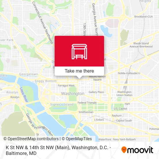 K St NW & 14th St NW (Main) map