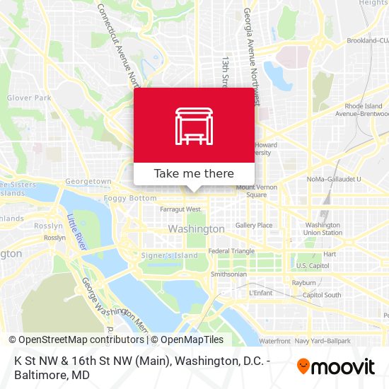 Mapa de K St NW & 16th St NW (Main)