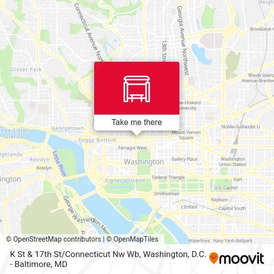 Mapa de K St & 17th St / Connecticut Nw Wb