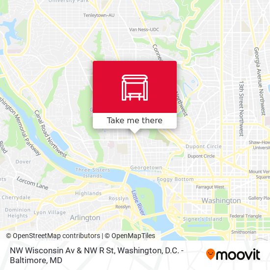 Mapa de NW Wisconsin Av & NW R St