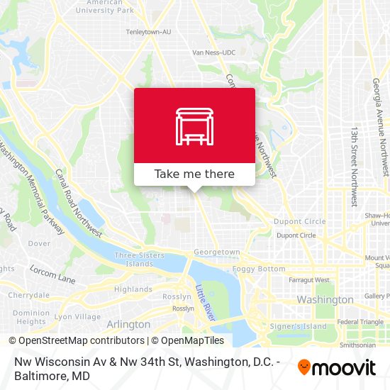 Nw Wisconsin Av & Nw 34th St map